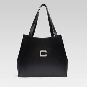 NEW Carel Paris Clemenceau Black Leather Tote Bag